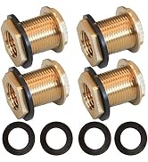Hourleey Solid Brass Bulkhead Fitting, 1/2