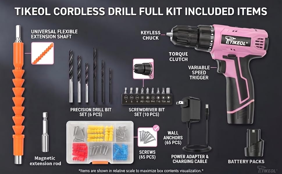 TIKEOL 12V Max Cordless Drill: The Ultimate All-in-One Solution for Every Home Project