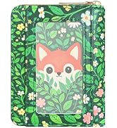 Sunwel Fashion Fox in Bloom Wallet for Women Girls | 8 Card Slots, Zip Around, Bifold Wallet, Coi...