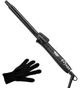 K&K 3/4 Inch Curling Iron with Clipped Tourmaline Ceramic Barrel Professional 0.75Inch Hair Curle...