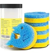 SmilePowo 5 Pack Scrub Sponge, Dual-Sided Temperature Kitchen Sponge for Dishes Household Cleanin...
