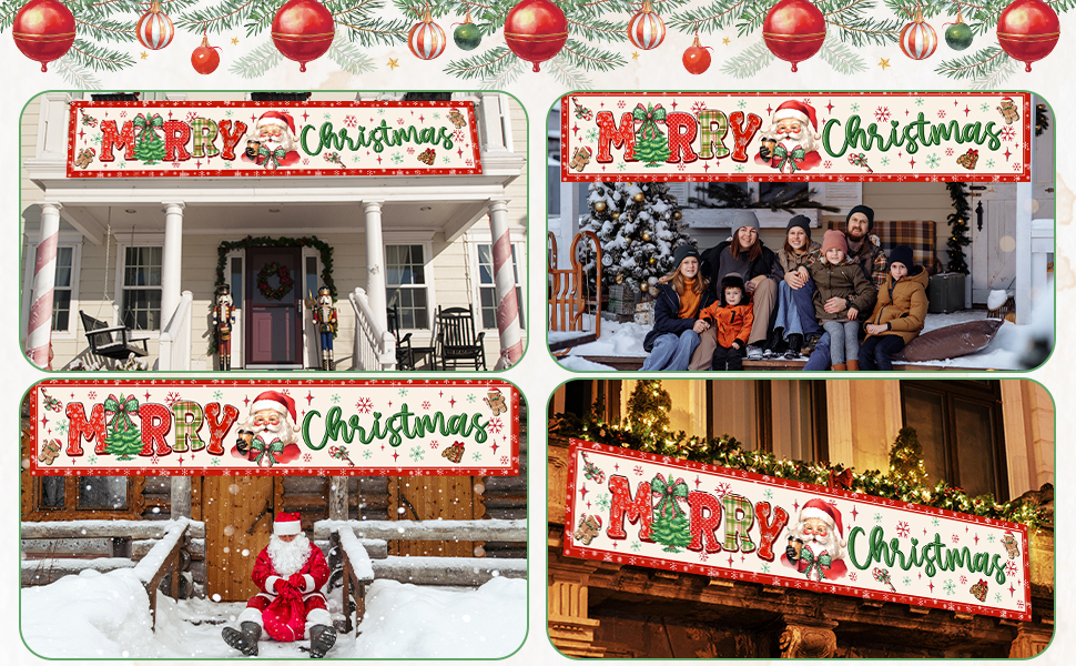 Red Bow and Santa Claus Yard Sign