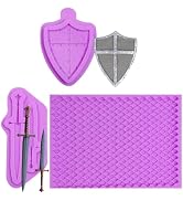 Medieval Fantasy Silicone Molds Set, 3-Pieces Shield Sword Scale Pattern Fondant Chocolate Molds ...