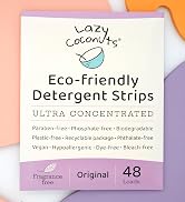 Lazy Coconuts Laundry Detergent Strips - Fragrance Free, Unscented, Ultra Concentrated