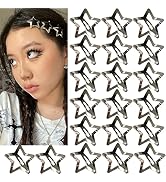20 PCS 1.22" Star Hair Accessories - Non-Slip Metal Snap Clips and Barrettes for Girls & Women, Y...