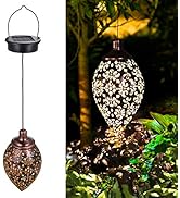 Tomshine Hanging Solar Lights Solar Lantern LED Garden Lights Metal Lamp Waterproof for Outdoor H...