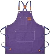 AFUN Aprons for Men Women with Large Pockets, 16-Ounce Cotton Canvas Cross Back Apron