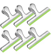 HOUSE AGAIN 6 Pack Stainless Steel Large Chip Bag Clips Covered with Silicone - NO More Sharp Edg...