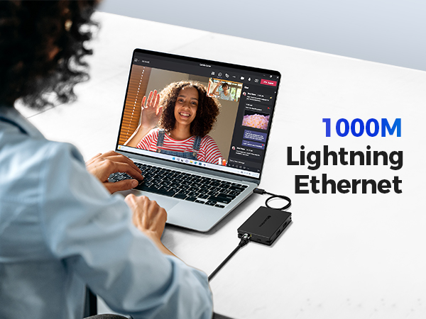USBC Hub with 1000Mbps Lightning Ethernet