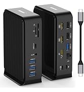 USB C Docking Station,16-in-1 Triple Monitor USB C Dock with Dual 4K HDMI,4K DP, 6XUSB-A,USB-C(10...