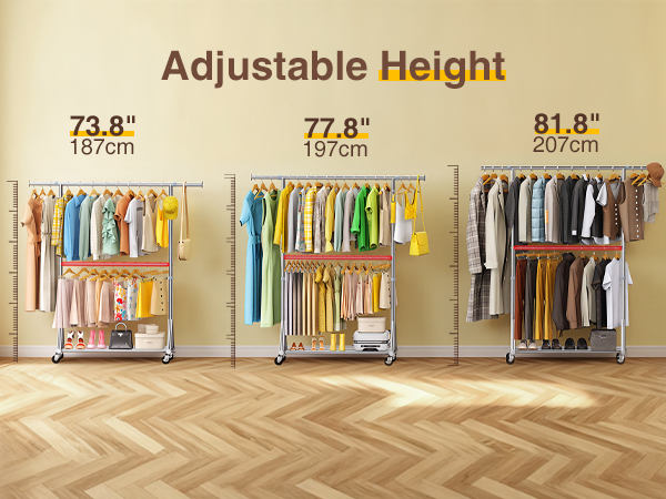 clothes rack adjustable height