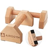 airogym Push-up Stand, 2 PCS Wood Pushup Bars Non-Slip Base Exercise Home Workout Equipment, 30CM...