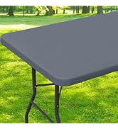 smiry Rectangle Picnic Table Cloth, Waterproof Elastic Fitted Tablecloths for 6 Foot Tables, Wash...