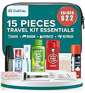 Stuhrling Bottle TrekTote 15 Piece Set Men’s Travel & Hygiene Kit with Clear Toiletry Bag, Groomi...