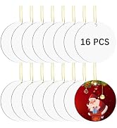 16 pcs Metal Sublimation Ornament Blanks,Christmas Ornaments Sublimation Christmas Ornament Blank...