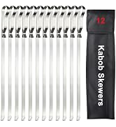 17 Inch Kabob Skewers, AIMEIKI Stainless Steel Skewers for Grilling Long Flat Metal Skewers Stick...