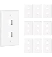 Tecmojo 2 Port Keystone Wall Plate, RJ45 Wall Plate for Keystone Jacks, Anti-slip Screw Design, W...