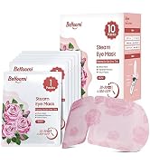 BeHoomi Steam Eye Mask for Dry Eyes, 10 Packs Rose Heated Eye Mask, Self Heating Disposable SPA W...