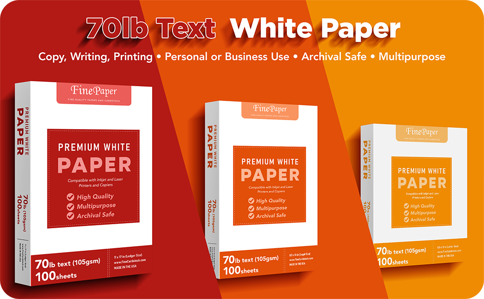bright white multipurpose office printer paper 70lb text writing printing copy inkjet laser