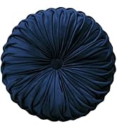 Teieas Round Throw Pillow Velvet Home Decoration Pleated Round Pillow Cushion for Couch Chair Bed...