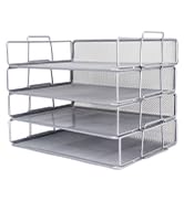 Exerz Paper Sorters 4pcs /Stackable Letter Trays 4 Tiers/File Trays/Desk Organizer Metal