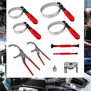 Swivel Oil Filter Wrench Set Standard Removal Tool Adjustable Oil Filter Plier and Valve Lapper