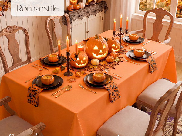 Halloween, Fall, Orange, Tablecloths