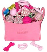 Beiker 20 Pack Pink Puppy Chew Toys - Dog Teething Toys for Puppies, Puppy Toys Toothbrush with R...