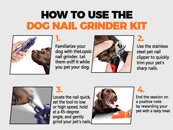 How to use the dog nail grinder