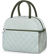 KUBYA Lunch Bag Lunch Box for Women Adult Men Insulated Quilted Reusable Large Lunch Tote Bag Lea...