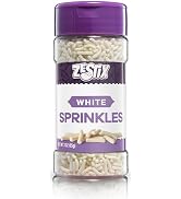 White Sprinkles 3 oz Bottle | Jimmies Sprinkles for Cake Decorating | Dessert Topping for Baking,...