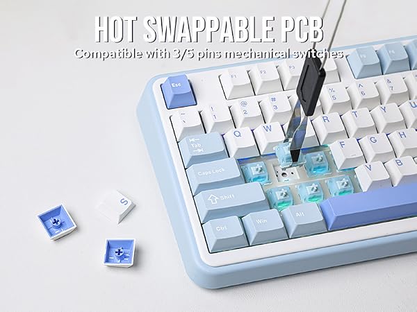 a keyboard with a pen
