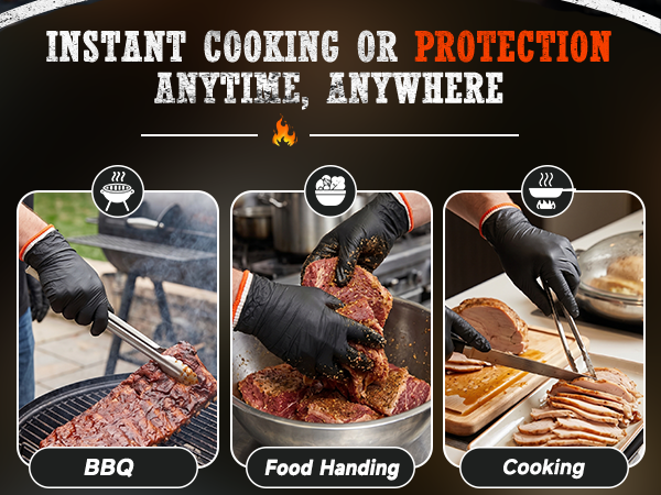 ayer cotton liner under nitrileglove for dual heat protection when grilling,smoking,pulling hot meat
