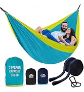 Vigel Camping Hammock - XL Double Hammock 500 Lb Capacity - Nylon Hammock - 2 Person Hammock - Po...