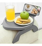 AISONGDONG Couch Arm Table Tray, Sofa Clip on Tray Tables with 360° Phone Holder, Bamboo Arm Rest...