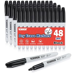 Dry Erase Markers Chisel Tip Black,48 Count