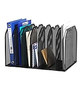 FANXIYQ Black 7-Section File Folder Organizer for Desk