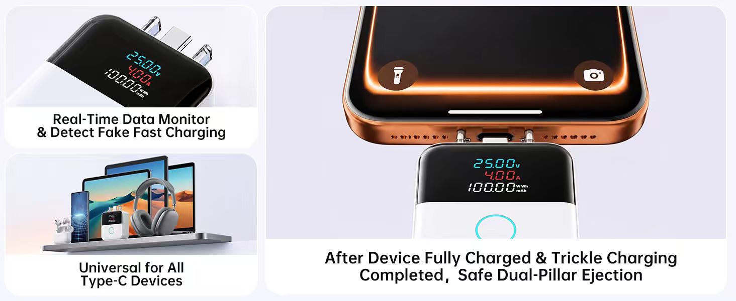 Full Charge Separator,Auto Cut Off When Fully Charged,Prevent Overcharging,Safe Plug & Unplug