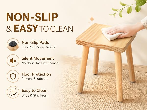 solid wooden step stool