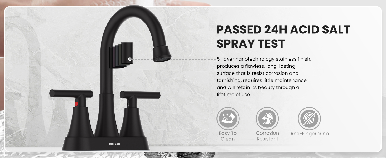 Matte Black Bathroom Sink Faucet Bathroom Faucets for Sink 3 Hole Faucet for Bathroom Sink Vanity RV