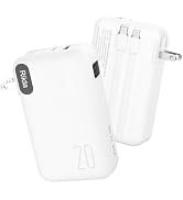 Portable Charger Built-in Cables and AC Wall Plug, USB C Power Bank 20000mAh, Travel Battery Port...