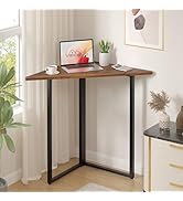VECELO Corner Desk,Office Tables for Living Room for Small Space Triangle Computer Desk with Stee...