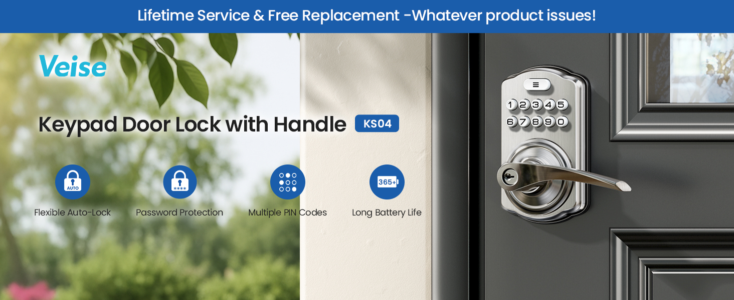 keypad door lock with handle