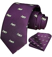 HISDERN Ties for Men Fun Animal Tie Handkerchief Business Classic Designer Mens Ties Novelty Neck...