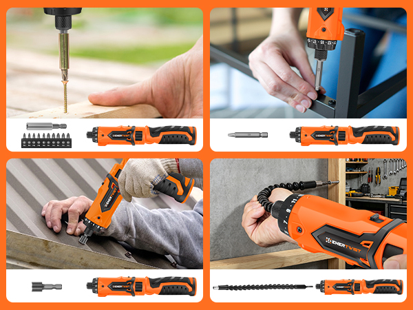 8V Cordless Electric Screwdriver Set with 1Hr Fast Rechargeable