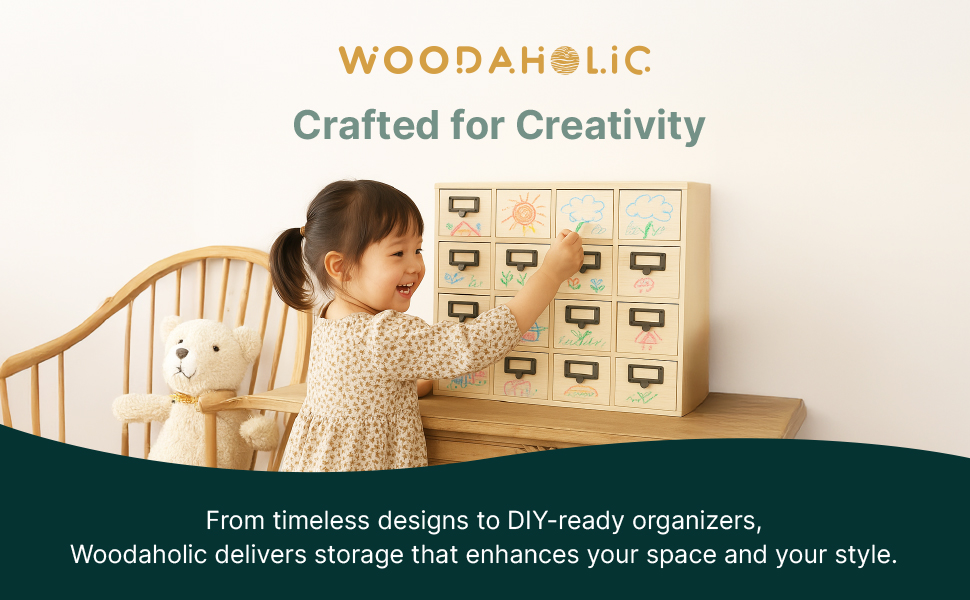 DIY Wooden Desk Organizer with 16 Drawers