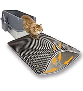 Flasidu Cat Litter Box Mat Double Layer Trapping Mat Easy-Clean Waterproof Urine Proof(Gray 30x22in)