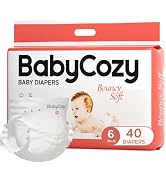 Babycozy Baby Diapers Size 6,40 Count-Wetness Indicator Diapers, 3D Concave Surface Design, Soft ...