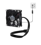 AMCHIXIN 92mm 3.62" USB Cooling Fan 2000RPM with Flexible Gooseneck Holder for Grow Tent, Desk, C...