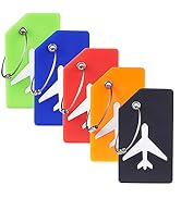 5 Pack Silicone Luggage Tag Baggage Handbag School Bag Suitcase Instrument Tag Label by Gostwo(Or...